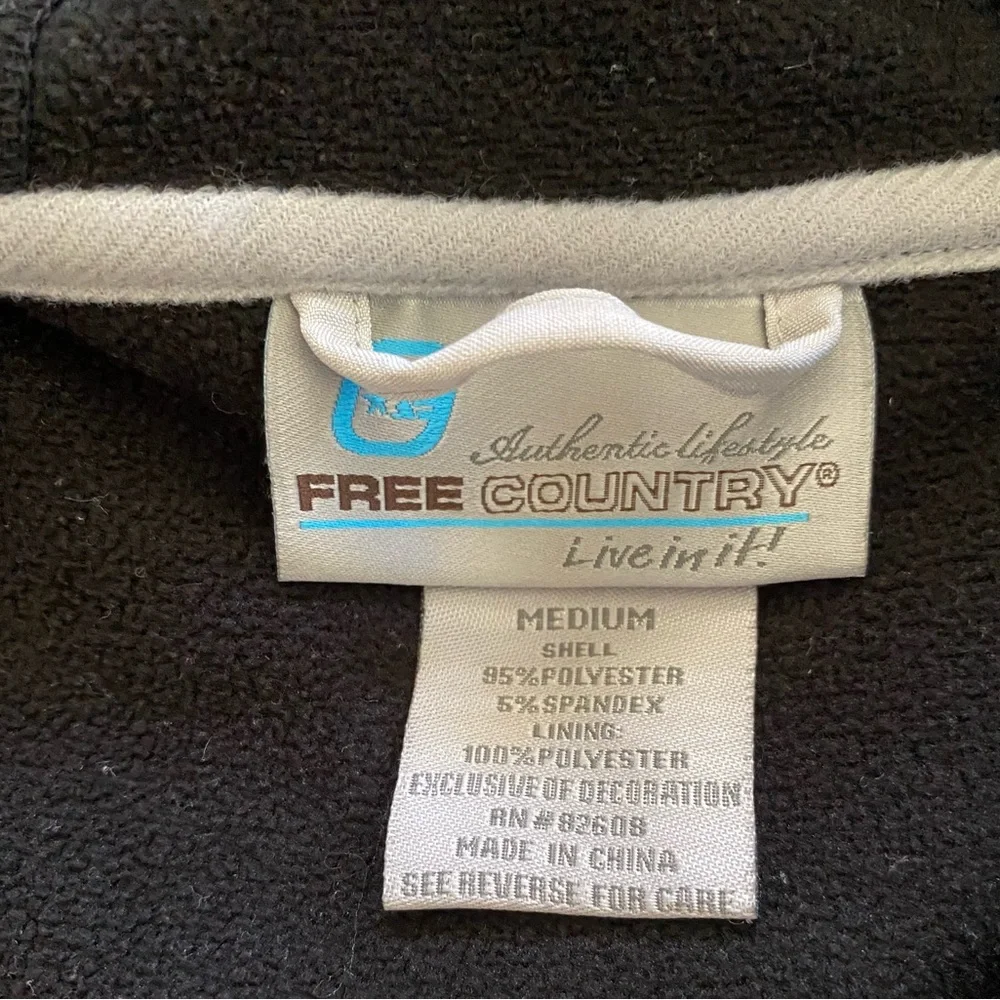 Free Country Jacket Adult Medium Black / Gray Hooded Zip Lined Soft Shell - Picture 2 of 10